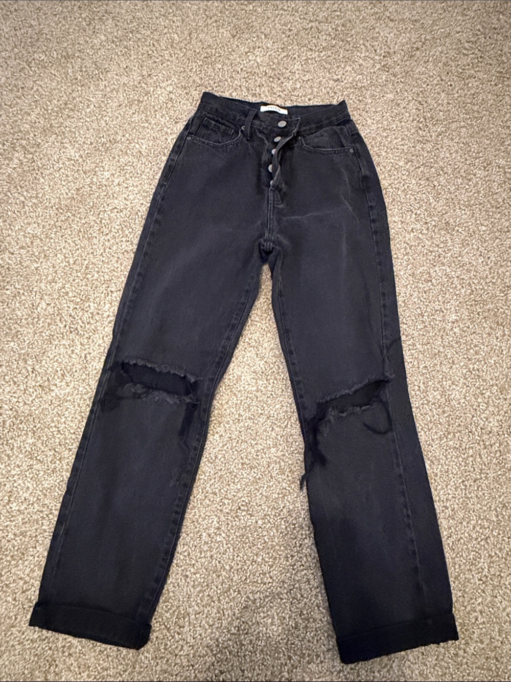 PacSun Black Distressed Boyfriend Jeans